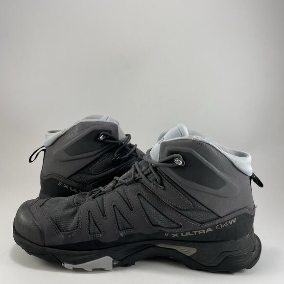 Salomon X Ultra Mid 04 Hiking Boots Womens Size 11 Gray Waterproof GTX Goretex - Picture 12 of 13